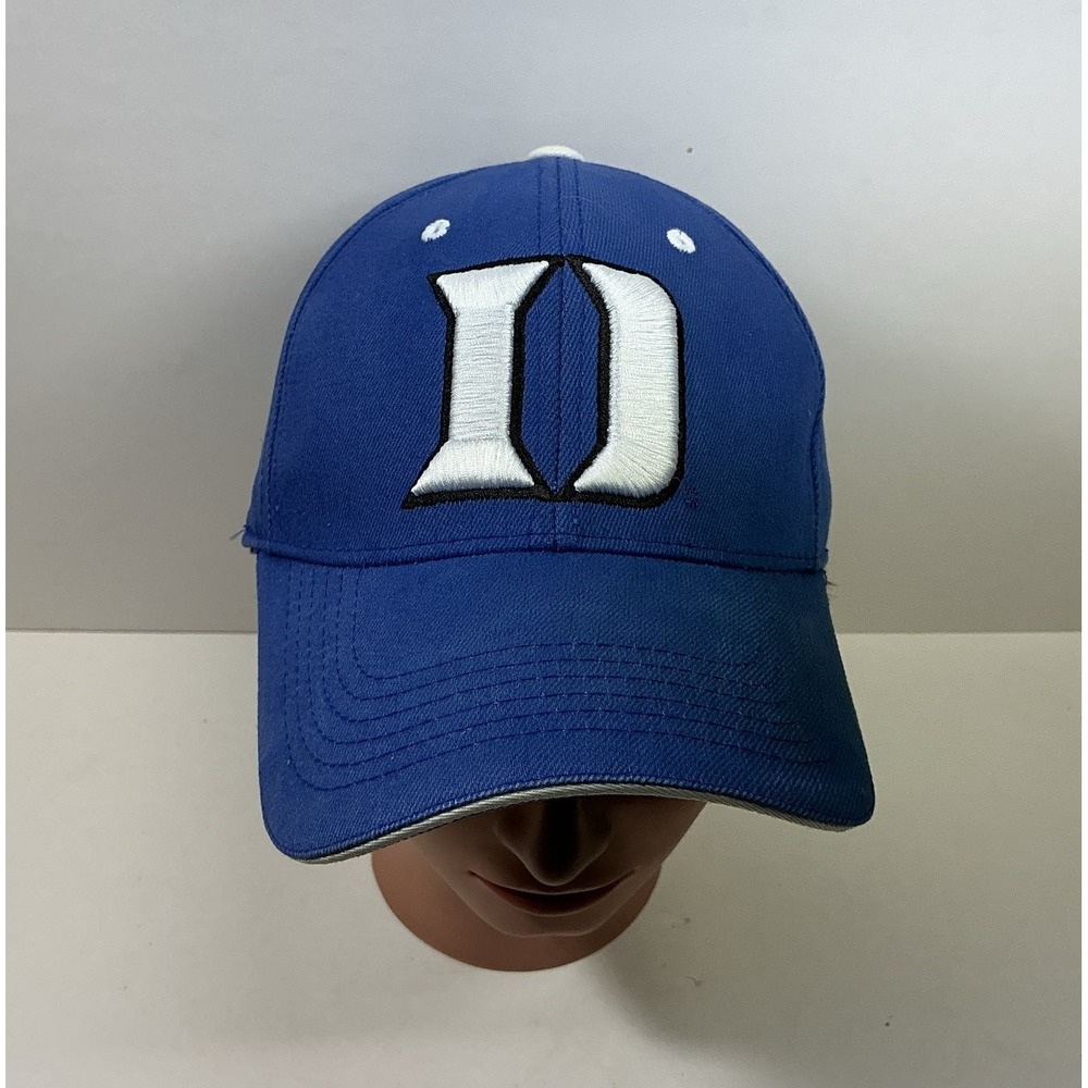 Vtg‎ Team Starter Duke Blue Devils Basketball Hat Blue Flex Fit Cap Curve Bill